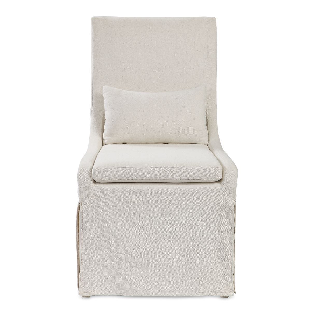 Coley Armless Chair, Linen - comfortable seating for dining and office spaces | Image 1 | InSTYLE Home & Rugs