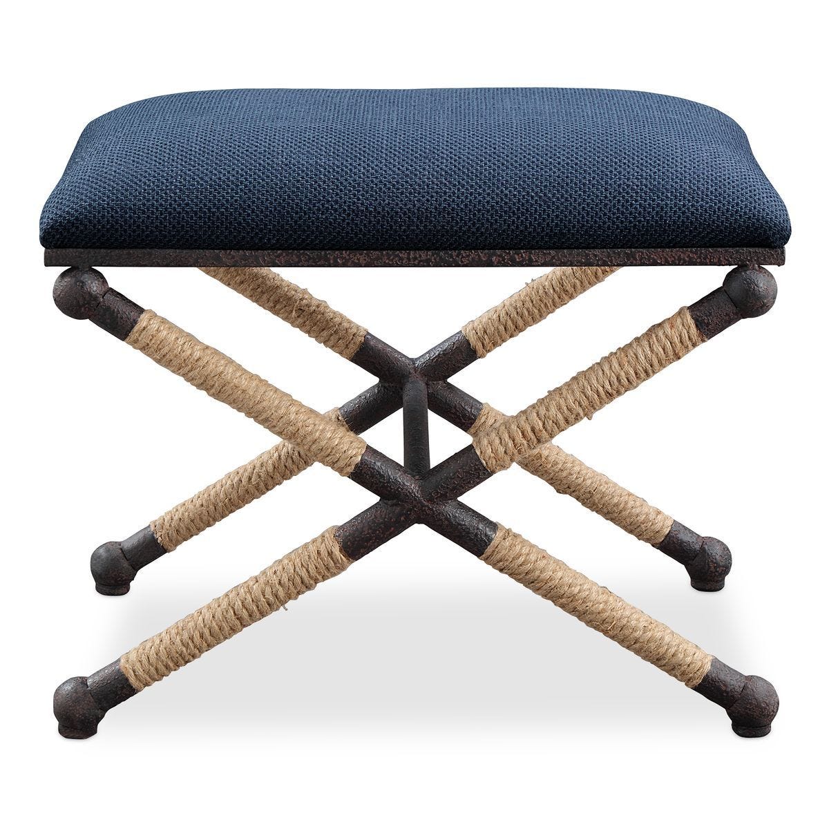 Firth Small Bench, Navy - stylish bench for any space | Image 1 | InSTYLE Home & Rugs