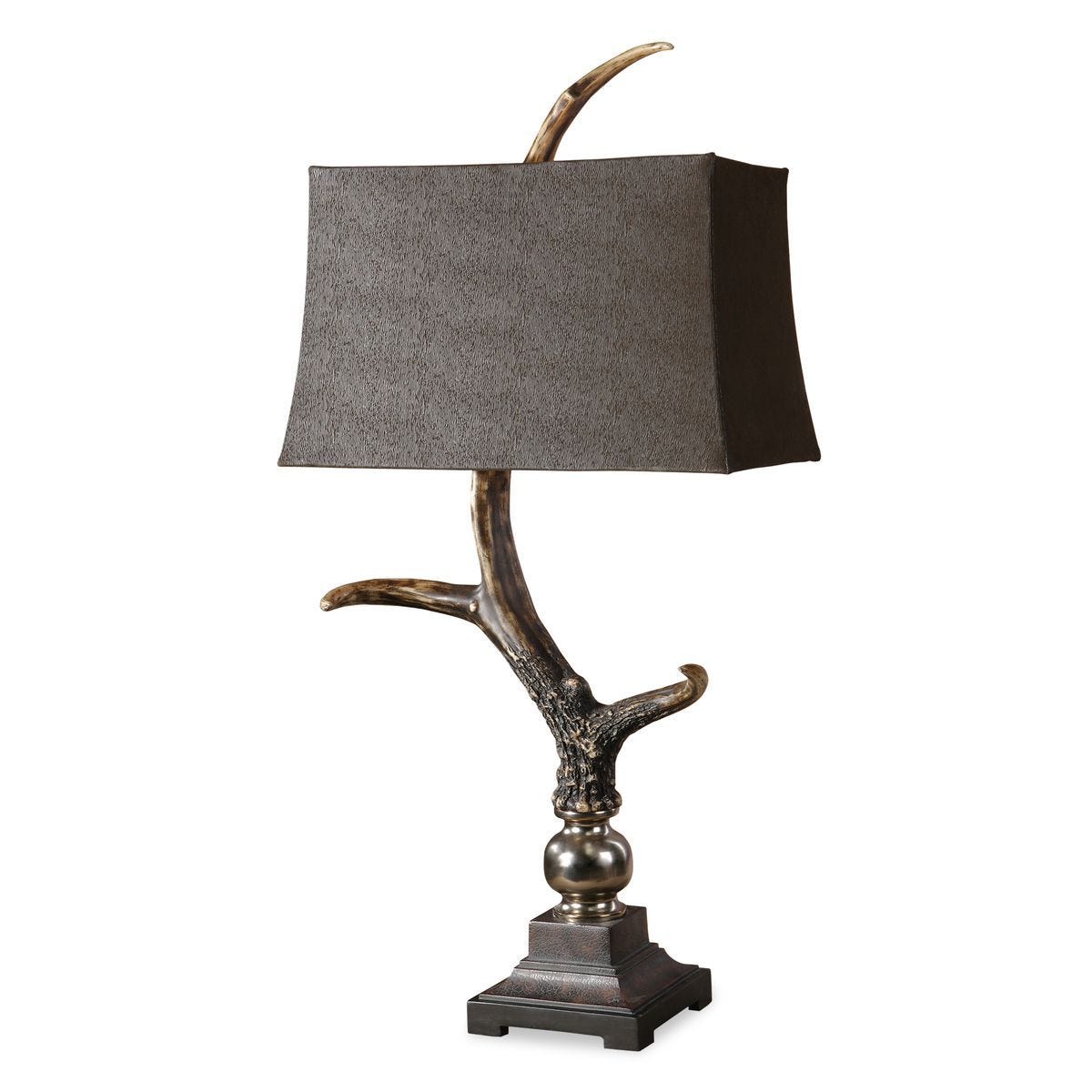 Stag Horn Table Lamp, Dark - versatile lighting lamps for any interior style | Image 1 | InSTYLE Home & Rugs
