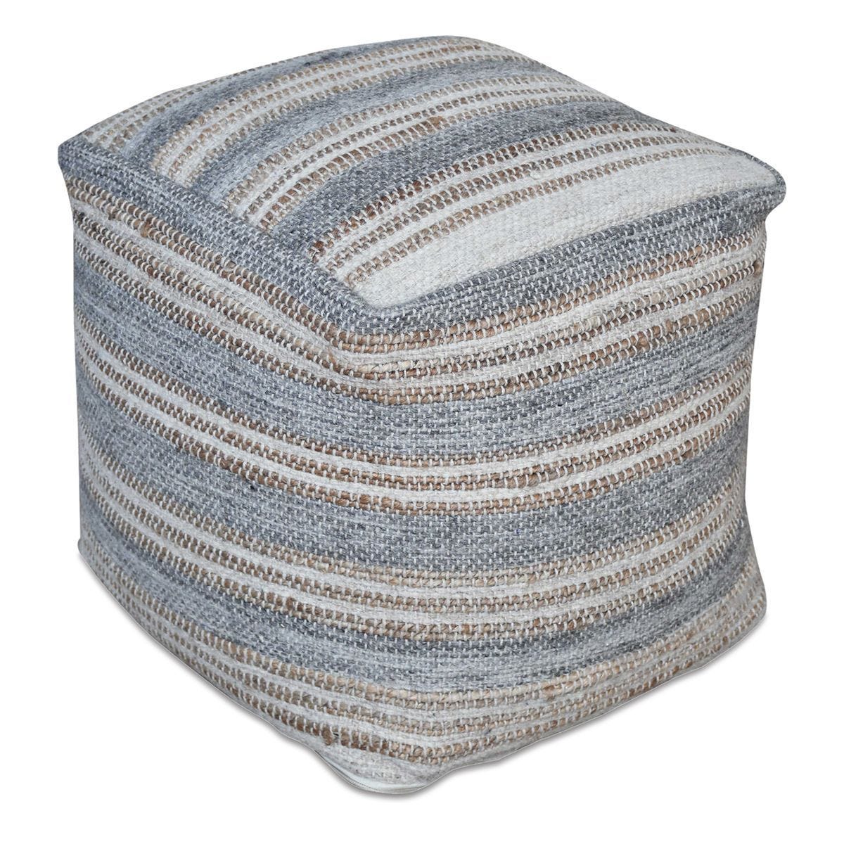 Mesick Pouf - stylish pouf for adding texture and comfort to your living room | Image 1 | InSTYLE Home & Rugs