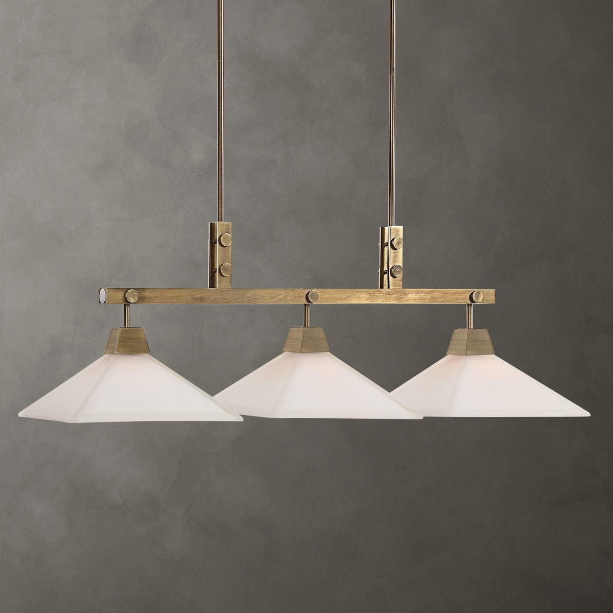 Brookdale, 3 Lt Linear Chandelier - luxurious chandeliers for homes | Image 1 | InSTYLE Home & Rugs