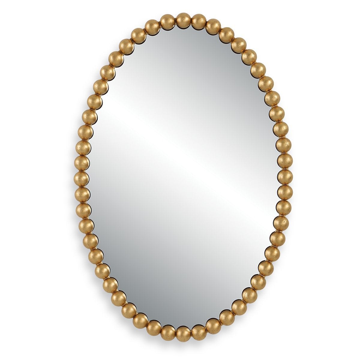 Serna Oval Mirror, Gold - perfect for enhancing light and creating a sense of space | Image 1 | InSTYLE Home & Rugs