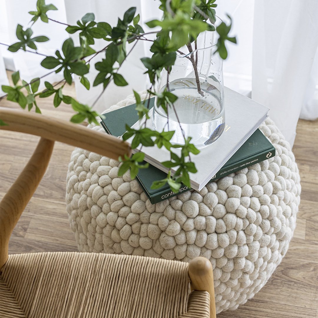 Bohemian Pebble Pouf - versatile pouf for extra seating or as a footrest | Image 3 | InSTYLE Home & Rugs