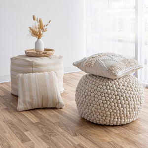 Bohemian Pebble Pouf - versatile pouf for extra seating or as a footrest | Image 5 | InSTYLE Home & Rugs