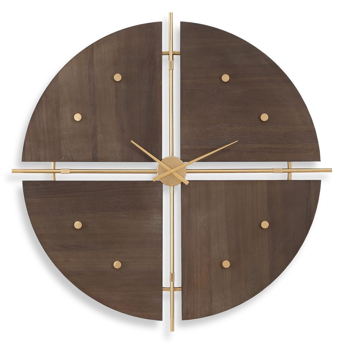 Walnut Elegance, Clock - transform your walls with stylish wall decor | Image 1 | InSTYLE Home & Rugs