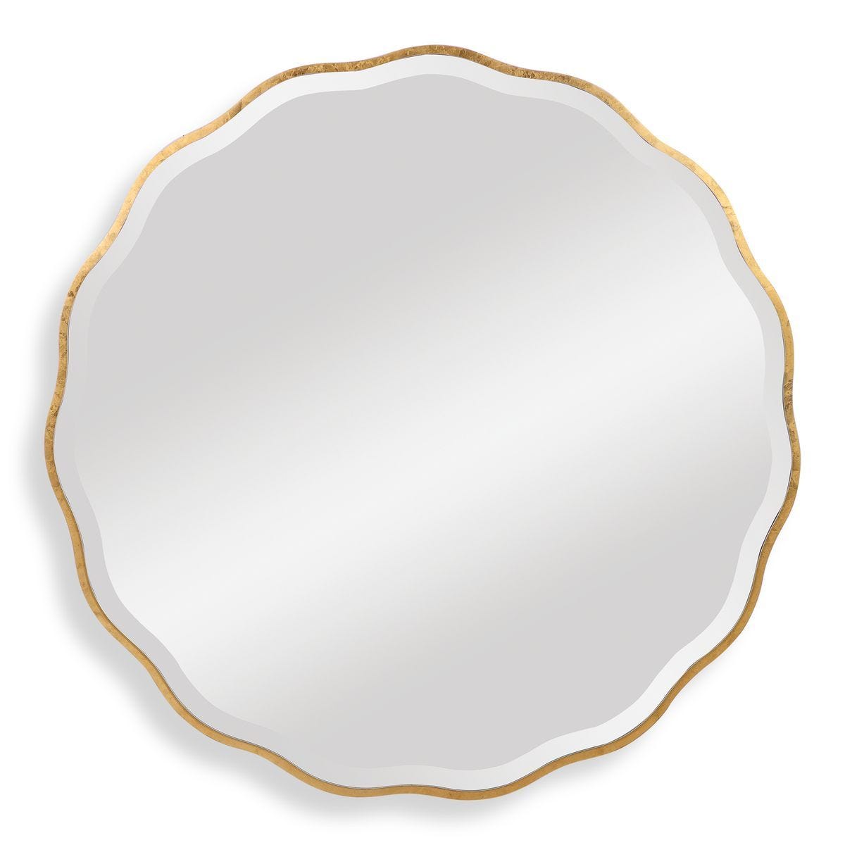Aneta Round Mirror, Gold - perfect for enhancing light and creating a sense of space | Image 1 | InSTYLE Home & Rugs