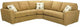 Superstyle Customizable 5101 3-Piece Right Arm Facing Curved Sectional and Loveseat