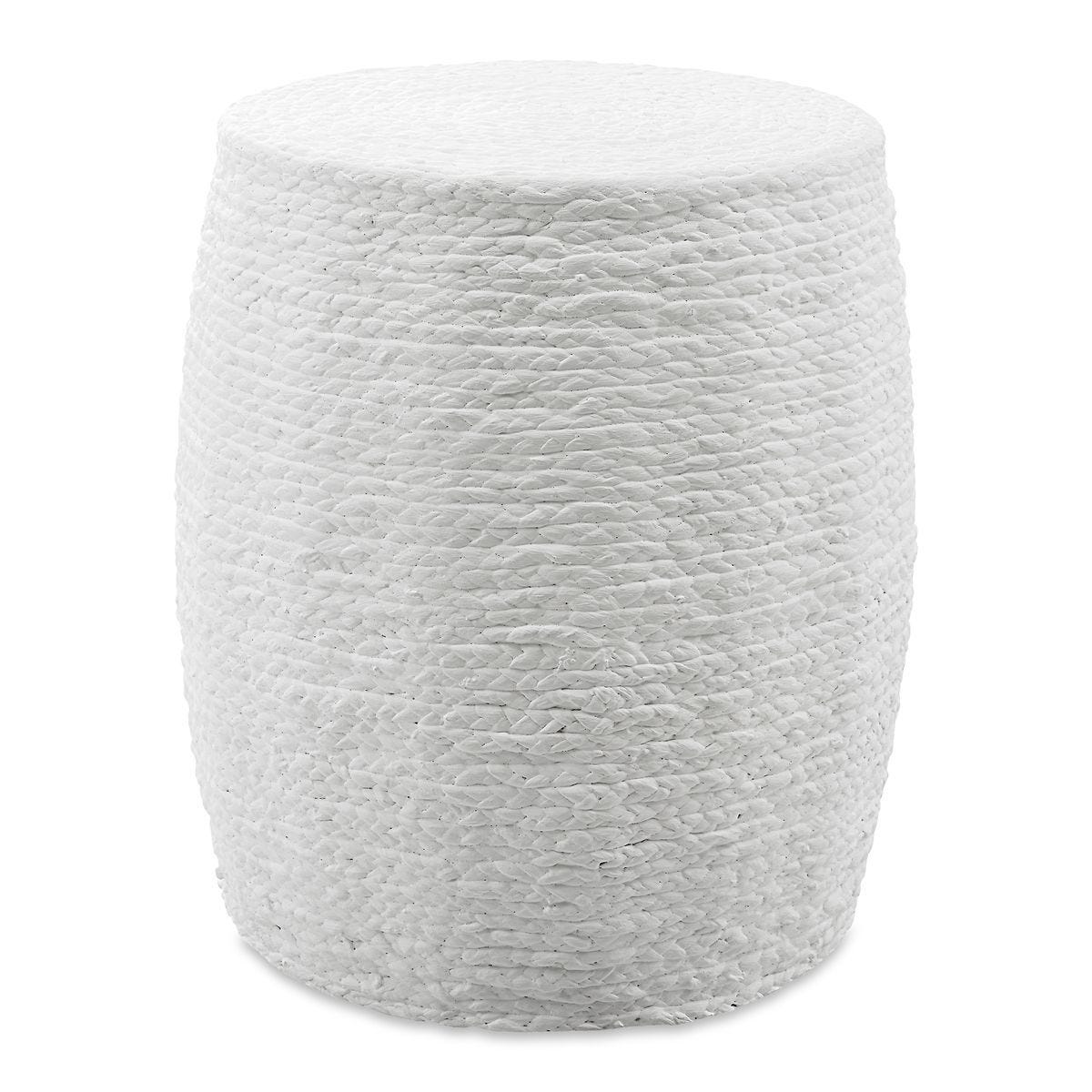 Resort Accent Stool, White - compact and stylish design | Image 1 | InSTYLE Home & Rugs