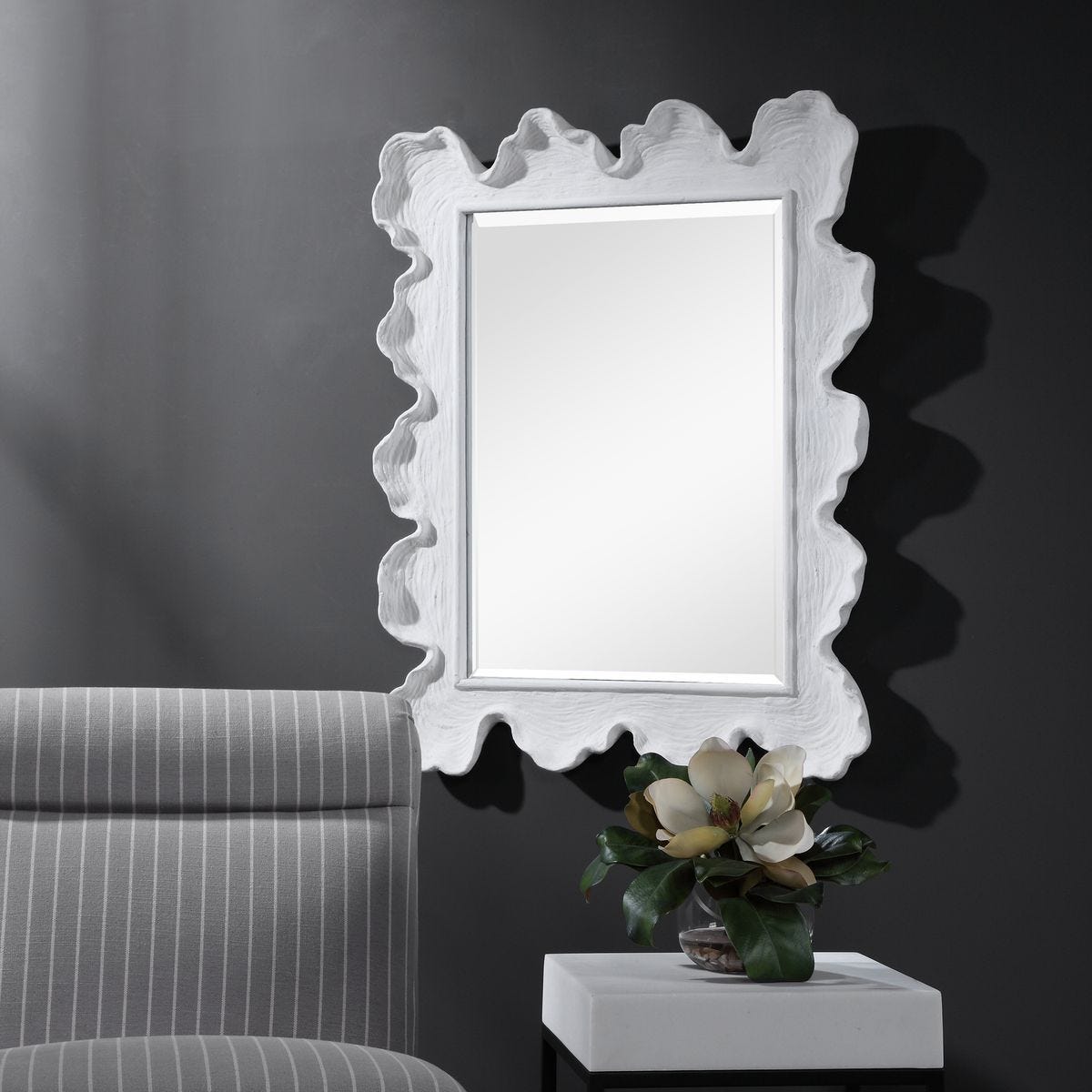 Sea Coral Mirror, White - available in various shapes, sizes, and frame styles | Image 5 | InSTYLE Home & Rugs