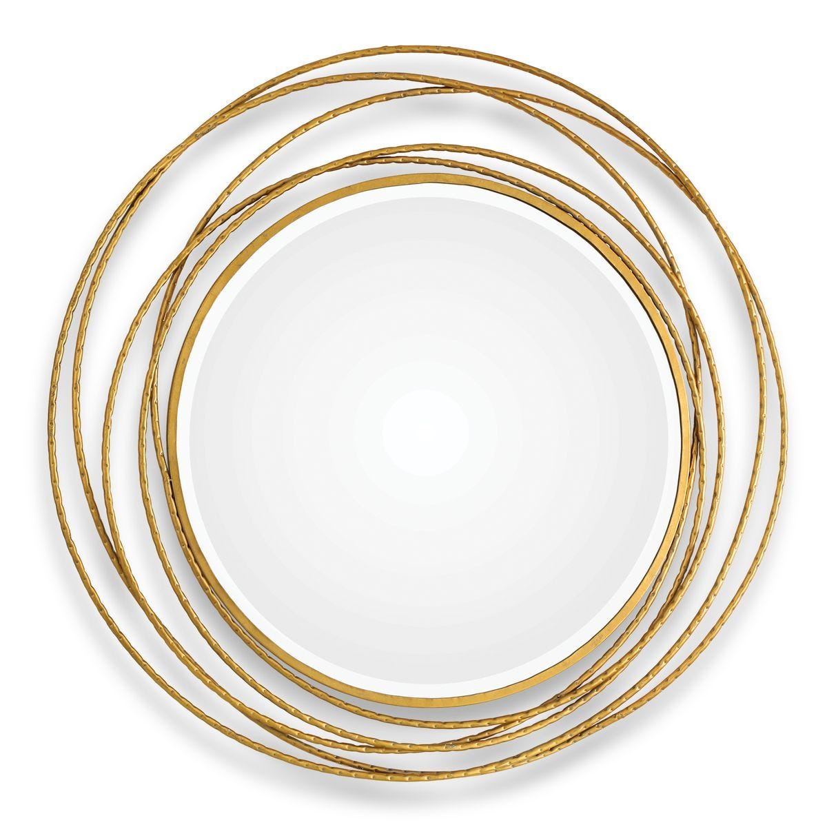 Whirlwind Round Mirror, Gold - elegant and functional accent pieces for any room | Image 1 | InSTYLE Home & Rugs