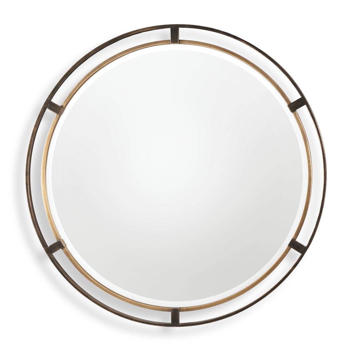 Carrizo Round Mirror - perfect for enhancing light and creating a sense of space | Image 1 | InSTYLE Home & Rugs