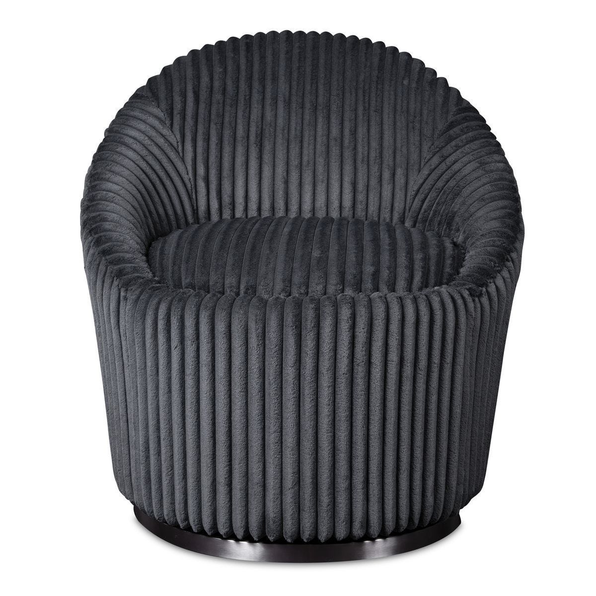 Crue Swivel Chair, Gunmetal - durable construction for long-lasting use | Image 1 | InSTYLE Home & Rugs