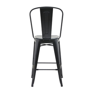 Rochelle Stool with Back - 16-N1085CBKGD | InSTYLE Home & Rugs