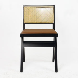 Terra Chair with Upholstered Seat - 16-N0308U-BK3003 | InSTYLE Home & Rugs