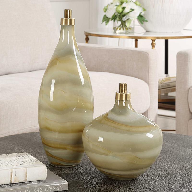 Cascade Bottles, S/2 - stylish home accessories to complete your decor | Image 1 | InSTYLE Home & Rugs