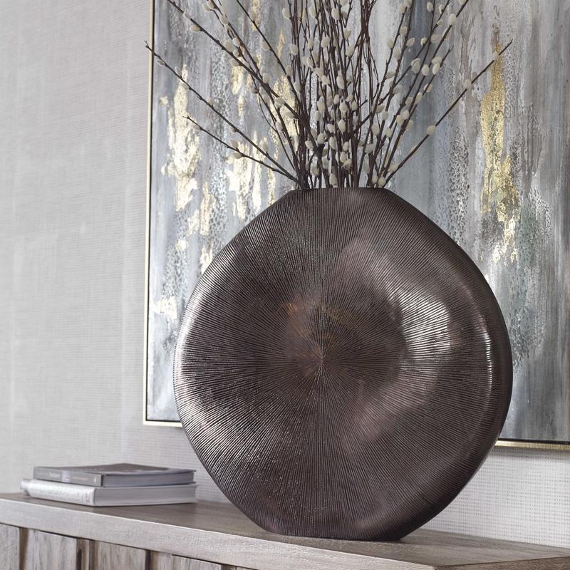 Gretchen Vase, Black Nickel - modern vase with sleek design for floral arrangements | Image 1 | InSTYLE Home & Rugs