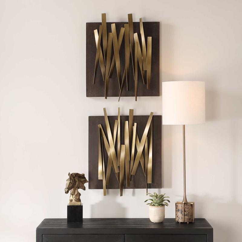 Crosshatch Metal Wall Decor, S/2 - transform your walls with stylish wall decor | Image 1 | InSTYLE Home & Rugs