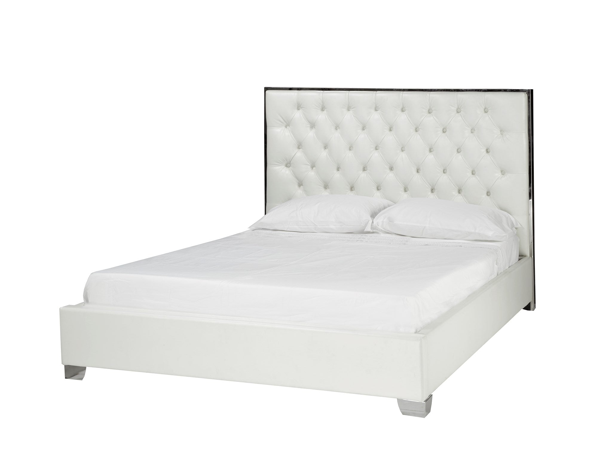Kroma Bed King White - modern white bed | Image 1 | InSTYLE Home & Rugs