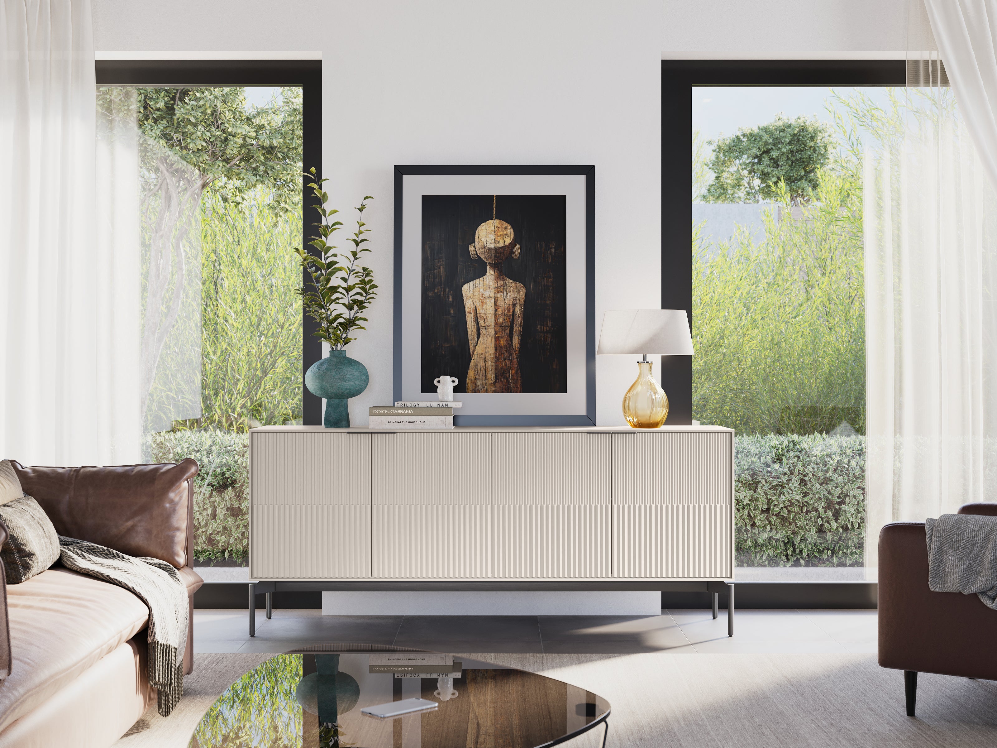 BDI ZIG CREDENZA Console 7649 - compact console for organizing entryway or hallway essentials | Image 2 | InSTYLE Home & Rugs
