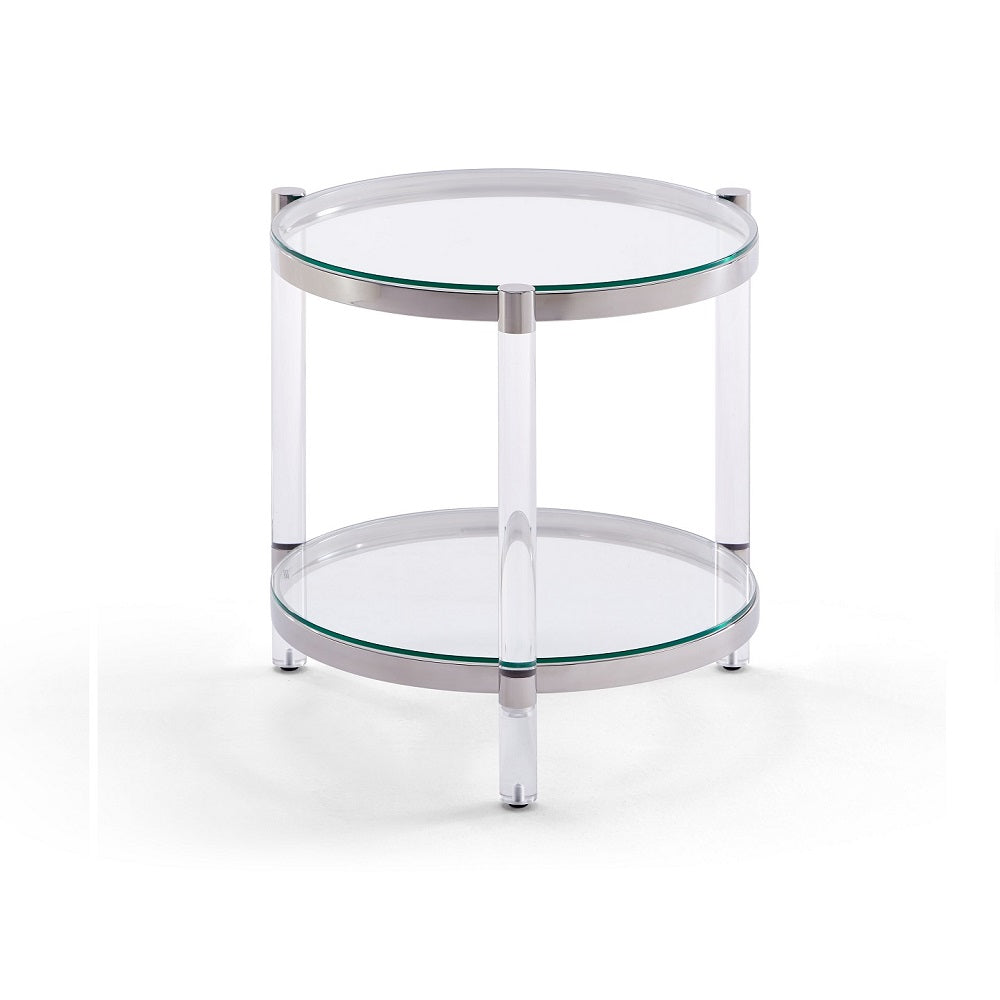 PALOMA Polished Steel End Table - contemporary end table for sofas | Image 1 | InSTYLE Home & Rugs