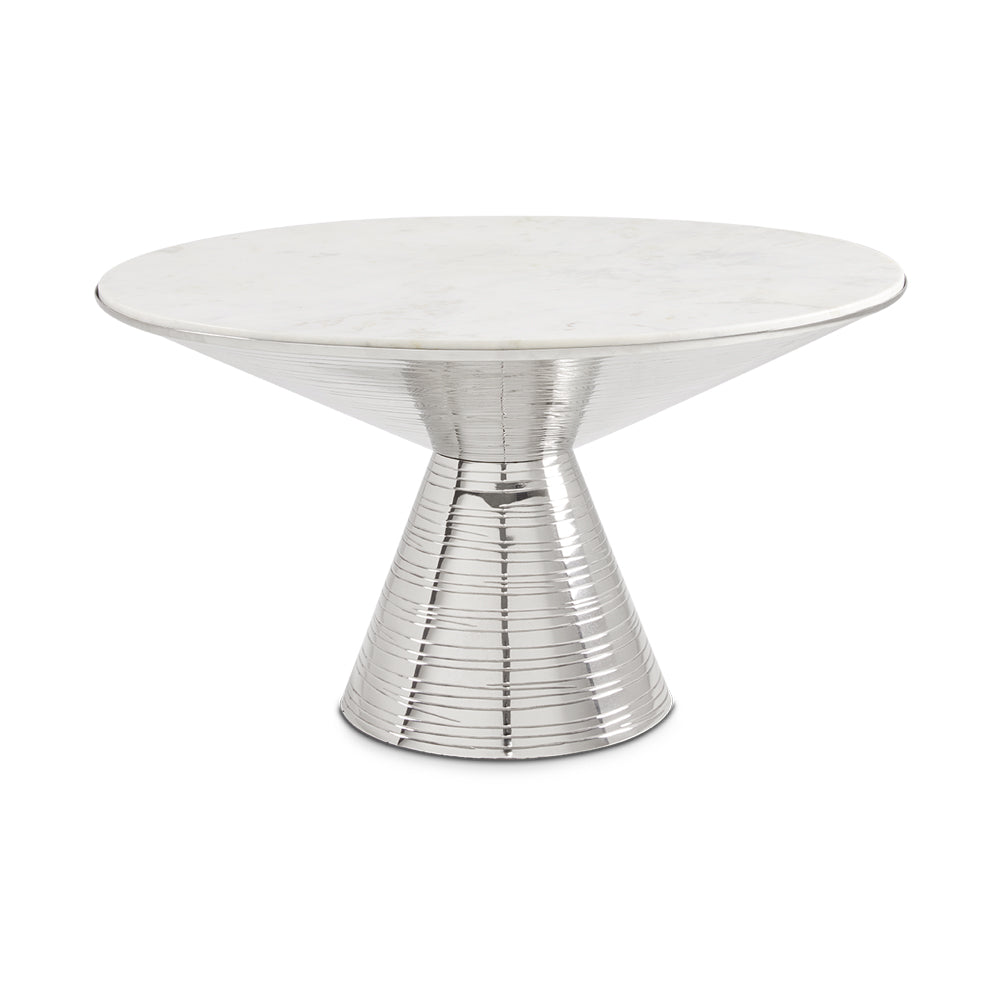 Valentine Coffee Table: White Marble With Silver Frame - modern design for any room | Image 1 | InSTYLE Home & Rugs