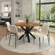 Arhan/Brixx 7pc Dining Set in Natural with Beige Chair