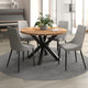 Arhan/Venice 5pc Dining Set in Natural with Grey Chair