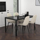 Contra/Olly 5pc Dining Set in Black with Beige Chair
