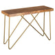 Madox Console Table in Natural & Aged Gold