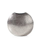 Tiber Hammered Pinched Round Vase Short - Silver