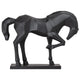 Carved Majestic Prancing Horse Decor Statue - Black