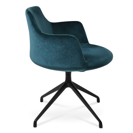 Dervish Spider Swivel Dining Chair - comfortable dining experience | Image 2 | InSTYLE Home & Rugs
