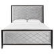 Diamond Grey Velvet Upholstered Bed