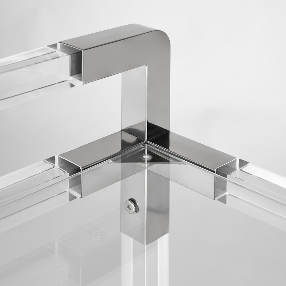 Esme Polished Steel Bar Cart - perfect for small spaces | Image 3 | InSTYLE Home & Rugs