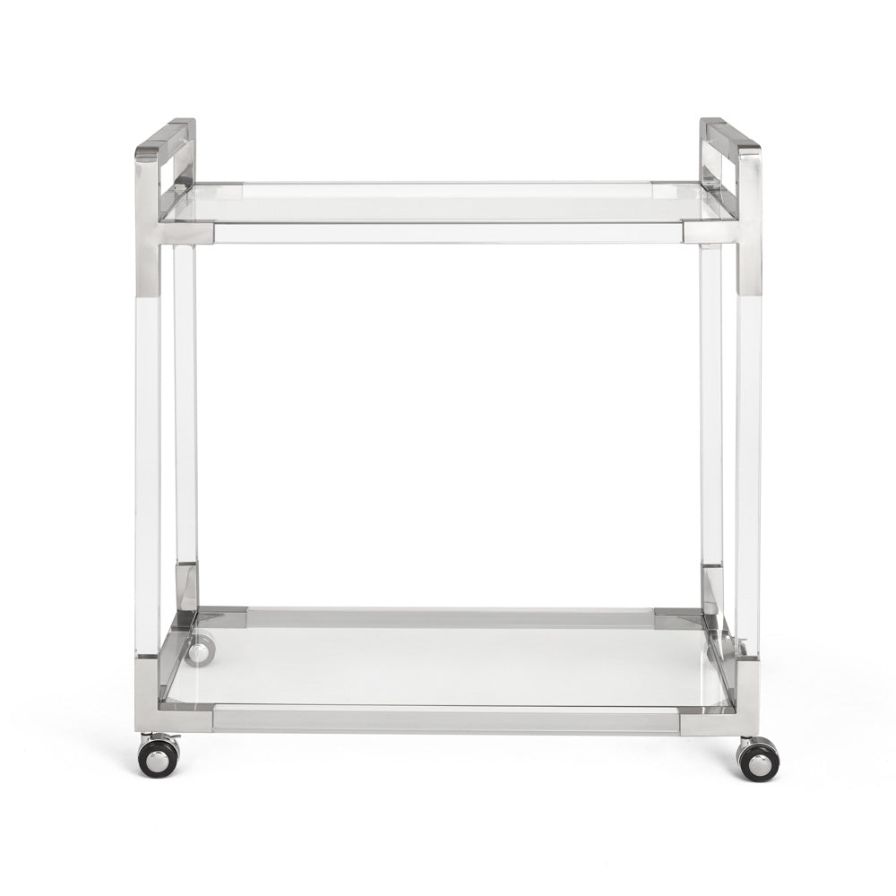 Esme Polished Steel Bar Cart - perfect for small spaces | Image 2 | InSTYLE Home & Rugs