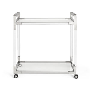 Esme Polished Steel Bar Cart - perfect for small spaces | Image 2 | InSTYLE Home & Rugs