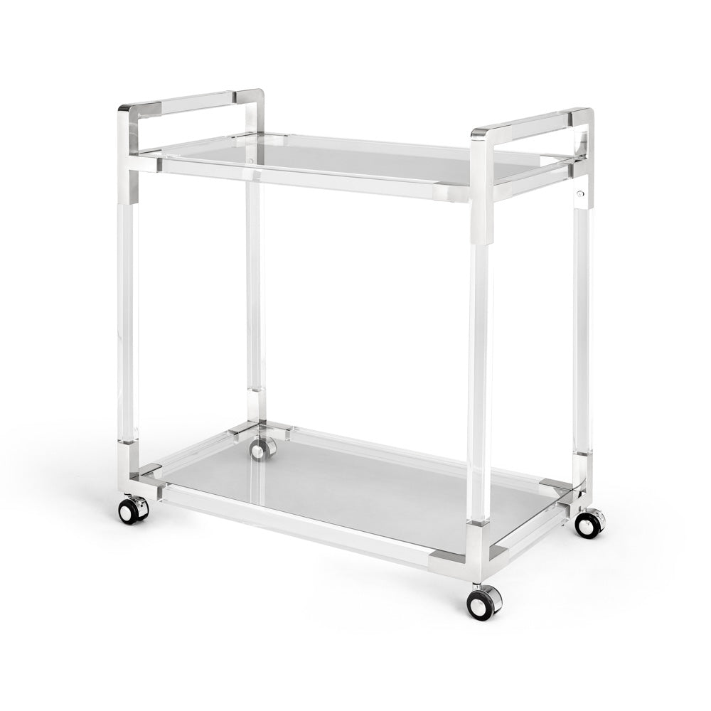 Esme Polished Steel Bar Cart - perfect for small spaces | Image 1 | InSTYLE Home & Rugs