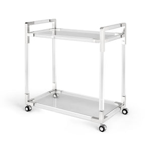 Esme Polished Steel Bar Cart - perfect for small spaces | Image 1 | InSTYLE Home & Rugs