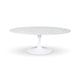 Flute Condo Size Oval Dining Table with Marble Top