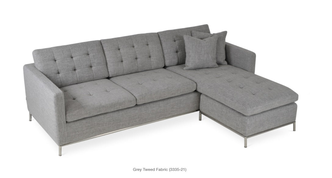 TAXIM sectional-grey tweed. www.instylehome.ca