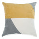 Grey & yellow geo suedette cushion